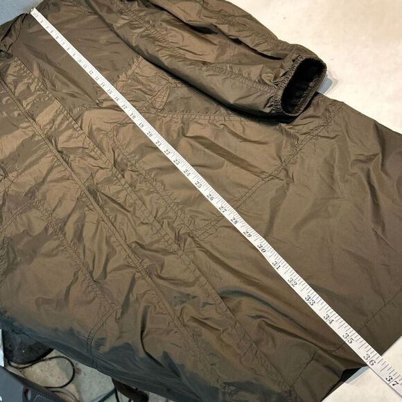 Carly Jean Los Angeles Rain Coat Jacket Shell Windbreaker with Hood Long Adjusta - Picture 10 of 11